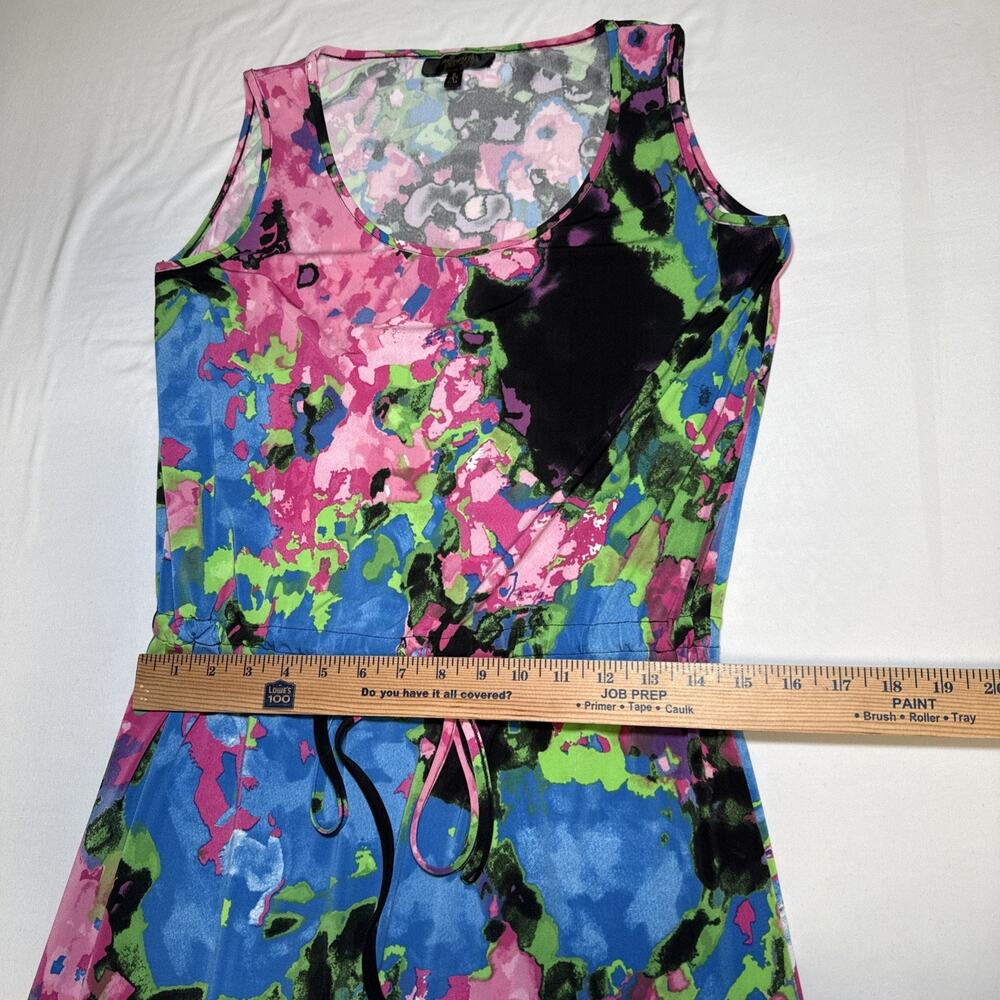 Twiggy London Colorful Maxi Dress Drawstring Waist Sleeveless Stretch Size S EUC - Picture 5 of 13